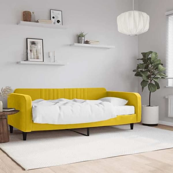 Maison Exclusive - Dagbädd med gul madrass 100x200 cm sammet Gul