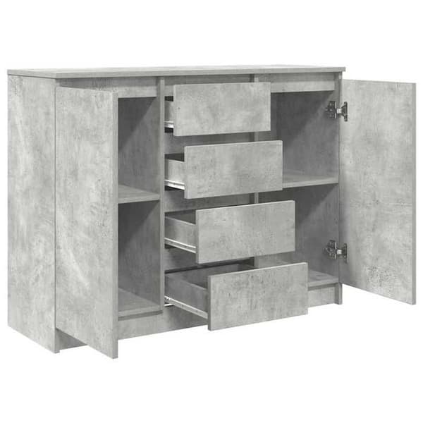 Maison Exclusive - Buffet med skuffer grå beton 100,5x35x76 cm ingeniørtræ