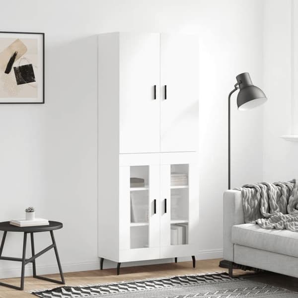 Maison Exclusive - Buffé hög Vit 69,5x34x180 cm Ingenjörsträ