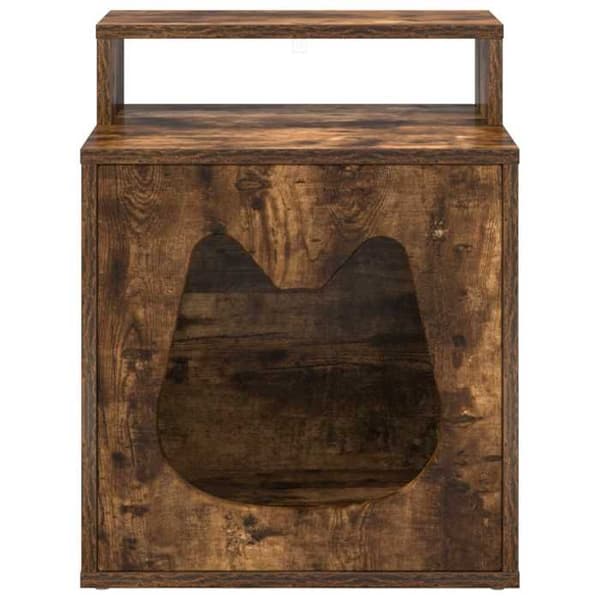 Kattemiljø - EKSKLUSIVT HUS - Røget eg - Ingeniørtræ - Rektangulær - 42,5x40x53,5 cm Rökt ek