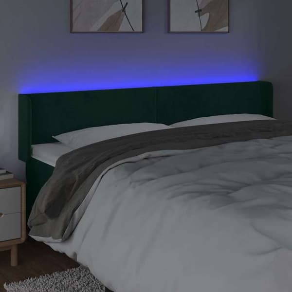 Maison Exclusive - LED-pääty vihreä 183x16x78/88 cm sametti Mörkgrön