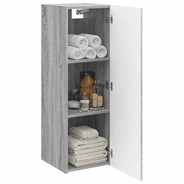 Maison Exclusive - Väggmonterat badrumsskåp Sonoma grå 33 x 34,5 x 100 cm