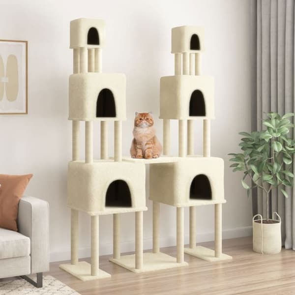 Maison Exclusive - Kattekradse med sisal i creme 199 cm Grädde
