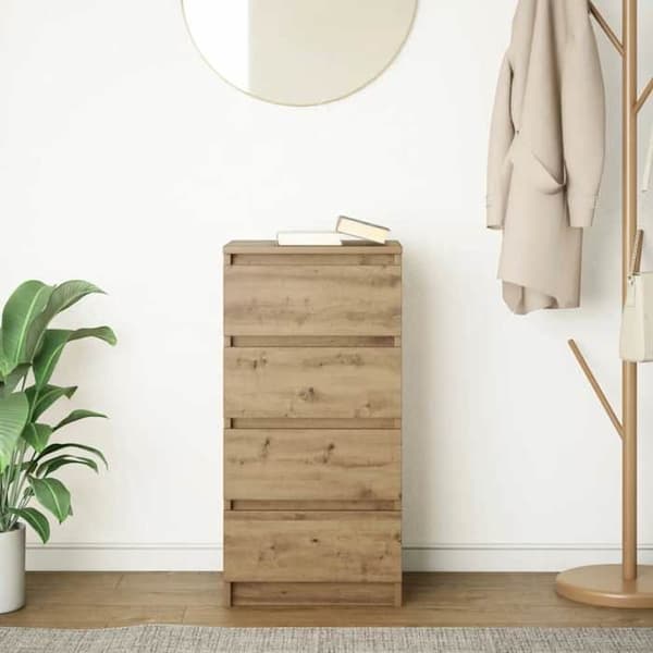Maison Exclusive - Buffet i håndlavet egetræ 37,5x35x76 cm i ingeniørtræ