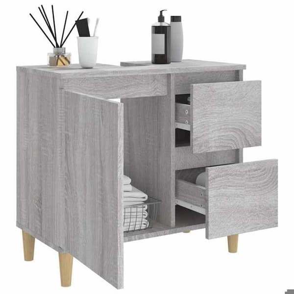 Maison Exclusive - Sonoma grå badeværelsesskab 65x33x60 cm ingeniørtræ