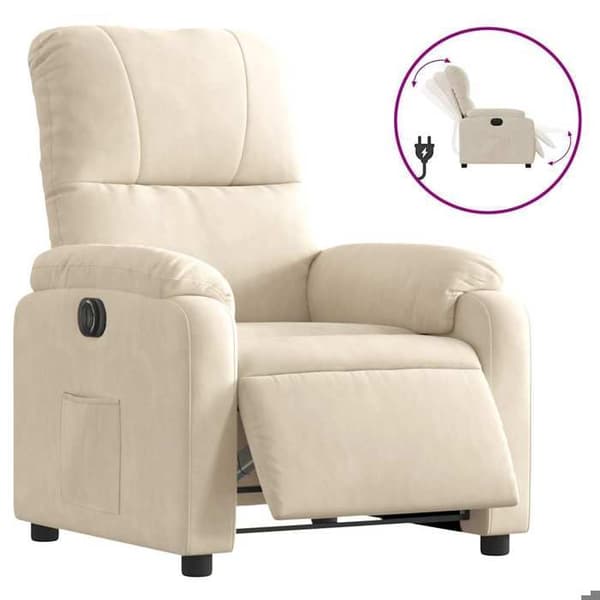 Maison Exclusive - Elektrisk lutbar fåtölj beige mikrofiber
