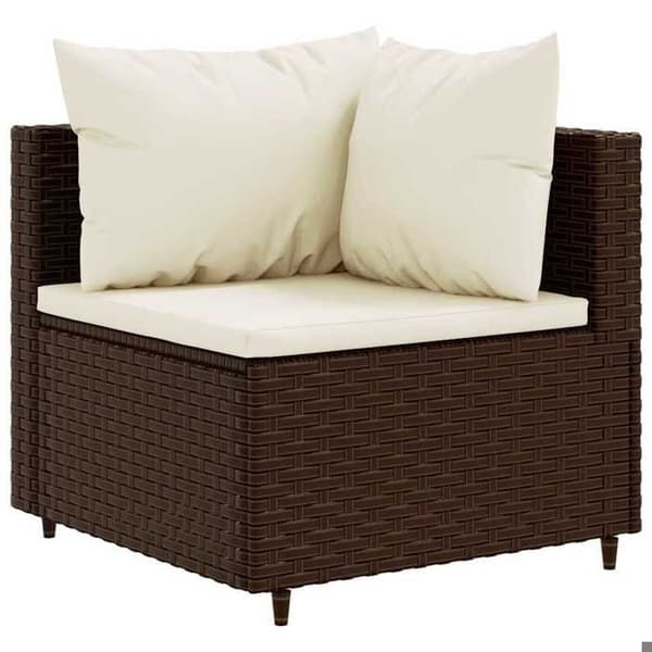 Maison Exclusive - Trädgårdsmöbler 6 delar med kuddar Brun Flätad resin