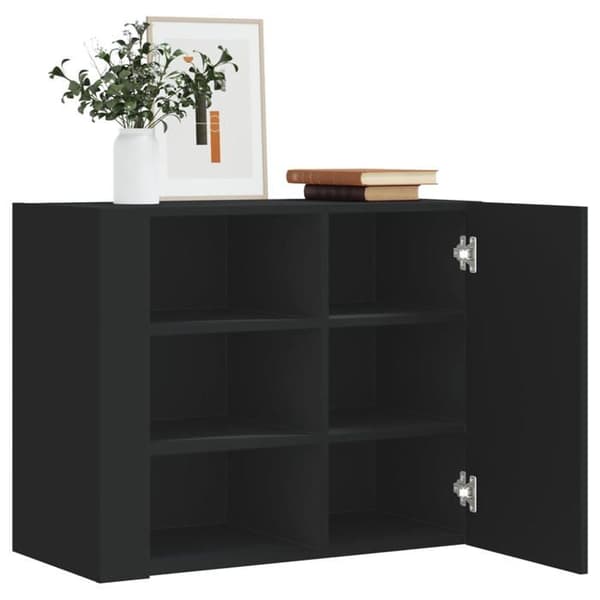 Maison Exclusive - Væghængt skab sort 75x35x60 cm ingeniørtræ