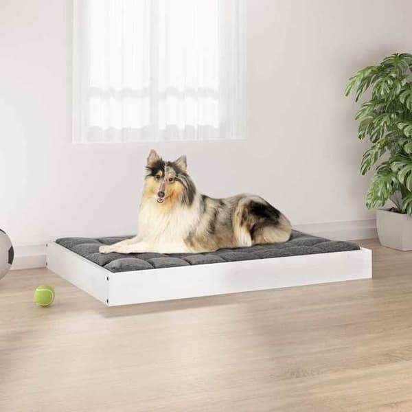 Maison Exclusive - Hundeseng Hvid 91,5x64x9 cm Solid fyrretræ