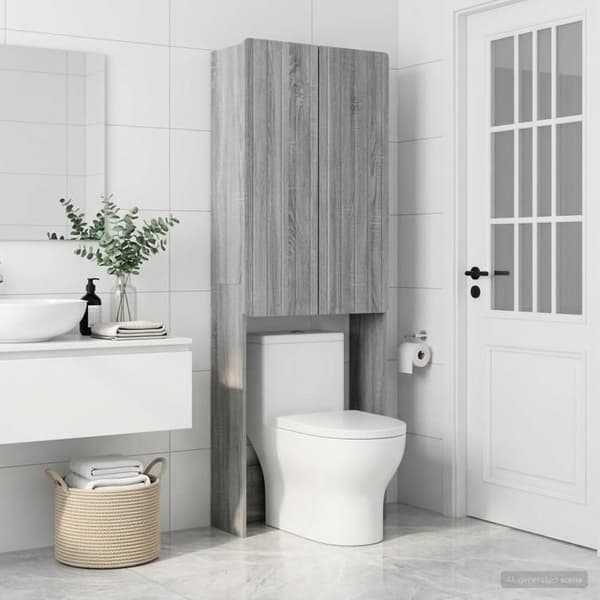 Maison Exclusive - Toilettskabe ZWOLLE Sonoma grå 66 x 25,5 x 190 cm