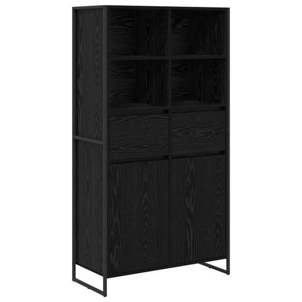 Maison Exclusive - Buffet Sort egetræ 81 x 36 x 150,5 cm Ingeniørtræ