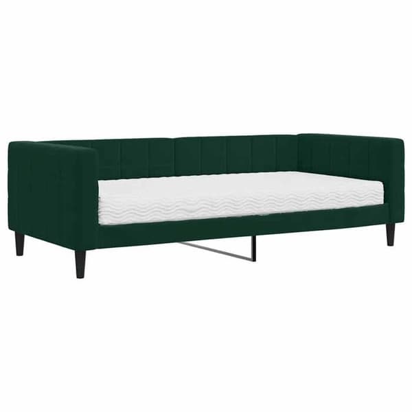 Maison Exclusive - Dagbed med mørkegrønt madras 90x200 cm fløjl