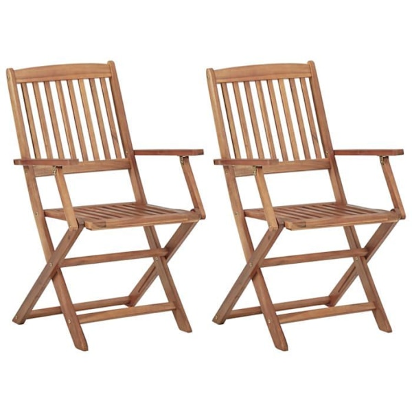 Maison Exclusive - Fällbara utomhusstolar set om 2 i solid akaciaträ