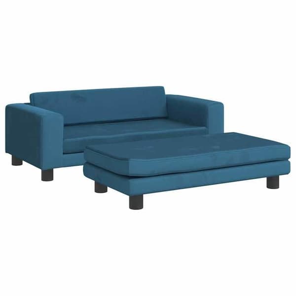 Maison Exclusive - Hundsäng med blå förlängning 100x50x30 cm sammet blå