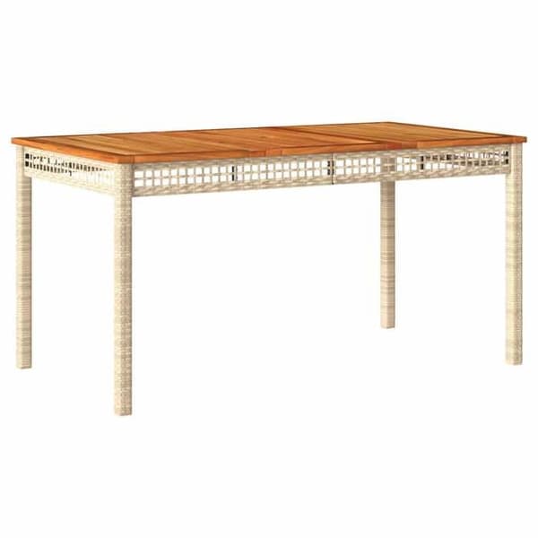 Maison Exclusive - Trädgårds matsalsset med kuddar 4 delar beige flätad resin