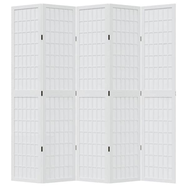 Adskillelse - EKSKLUSIV HUS - 5 paneler - Massivt paulownia træ - Hvid - Foldbar Vit
