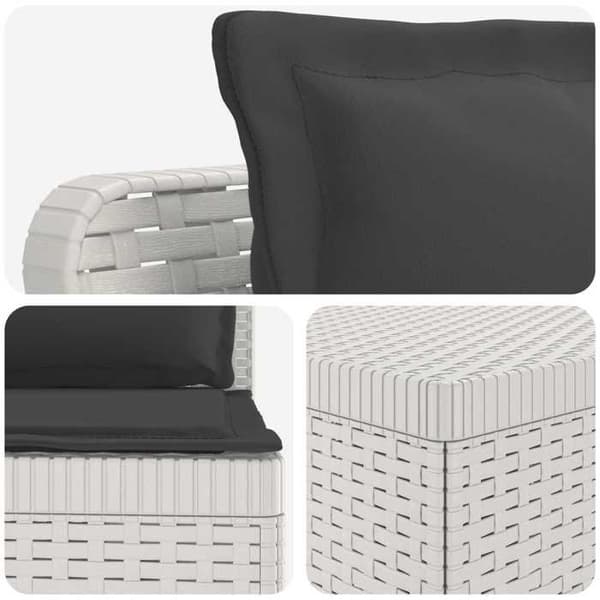 Maison Exclusive - Trädgårdsoffa 3 platser med kuddar i rattanlook PP Vit Vit