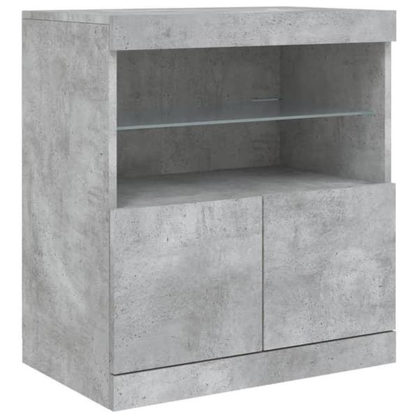 Maison Exclusive - Buffet med LED-lys grå beton 60x37x67 cm