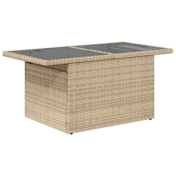 Maison Exclusive - Trädgårdsmöbler med kuddar 7 delar beige flätad resin
