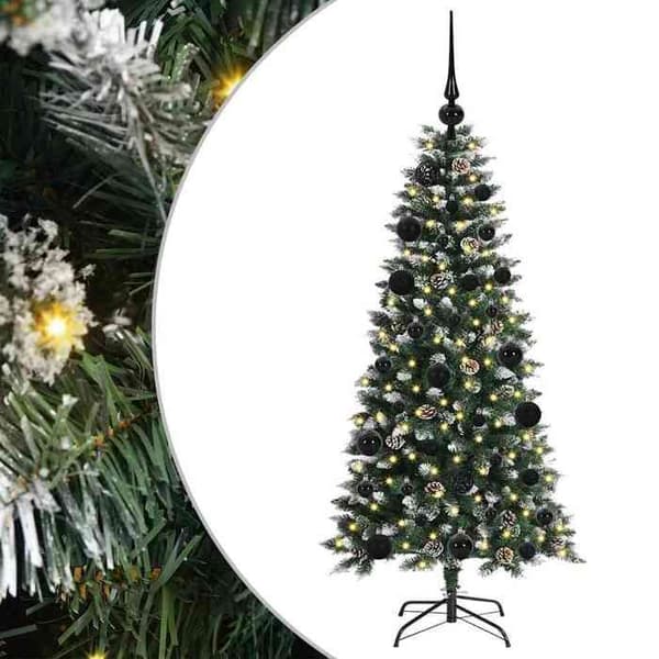 Kunstig juletræ - EKSKLUSIV HUS - Moderne - 120 cm - Varm hvid LED - USB-strøm Grön