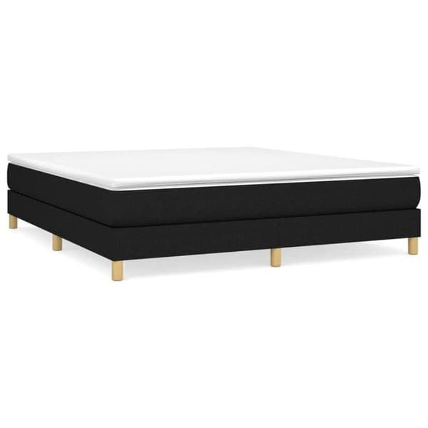 Sengramme med madras - Eksklusivt Hjem - 180x200 cm - Sort - Pocketfjedre - Polyesterstof