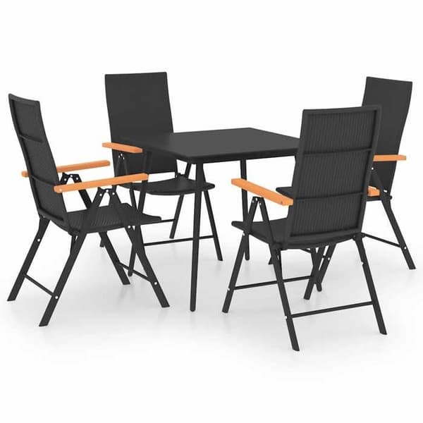 Maison Exclusive - Have spisebordssæt 5 dele sort og brun