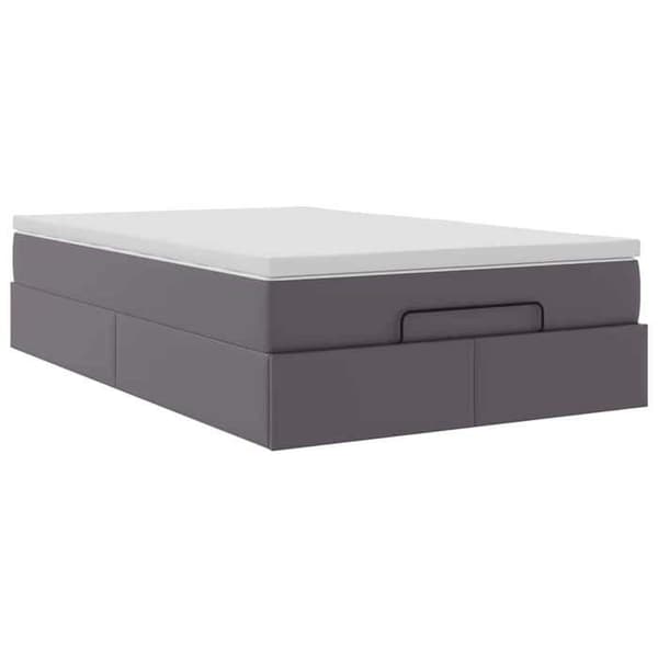 Maison Exclusive - Ottoman sengestel med grå madras 120x190 cm i kunstlæder grå
