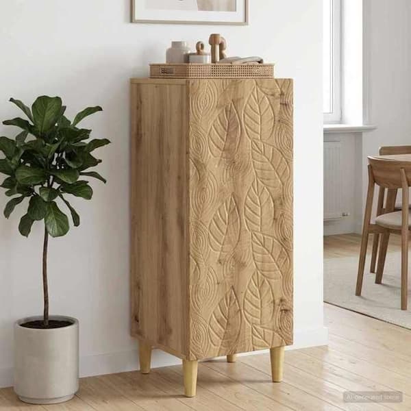 Maison Exclusive - Buffet i håndlavet egetræ 33 x 34,5 x 90 cm Ingeniørtræ