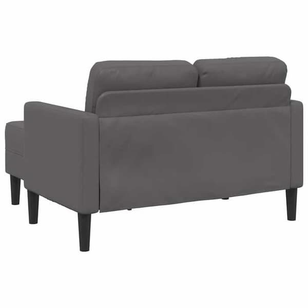 Maison Exclusive - 2-sits soffa med L-formad divan i grått 125 cm konstläder