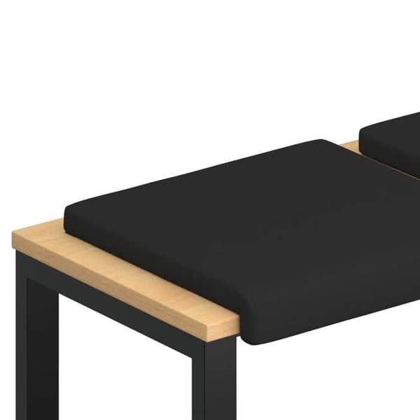 Maison Exclusive - Bænkpude 2 stk. Tekstilvelour Sort Dybde 35 cm Svart