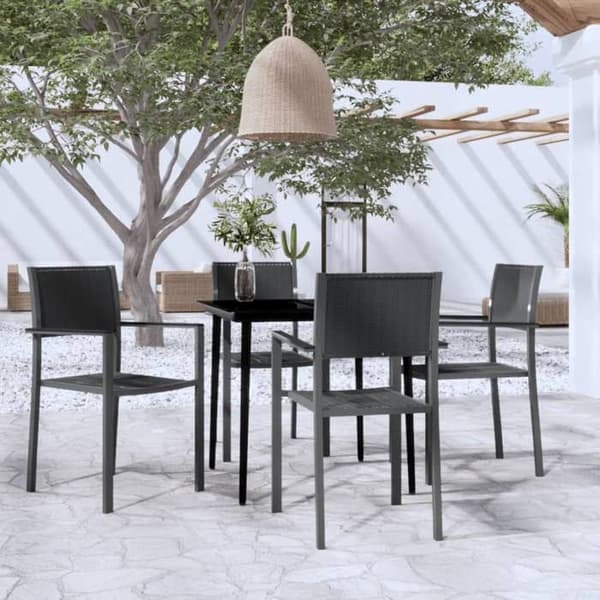 Maison Exclusive - Have spisebordssæt 5 stk Sort