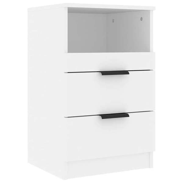 Maison Exclusive - Natborde 2 stk Hvid Ingeniørtræ Vit