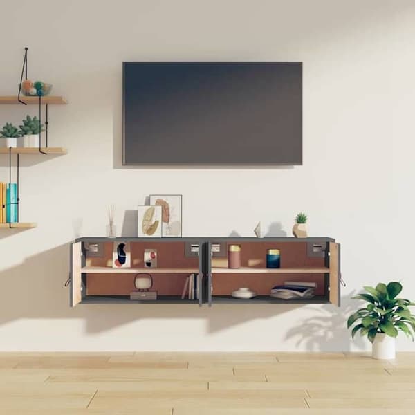 Maison Exclusive - 2 kpl seinäkaappeja Harmaa 60x30x30 cm Massiivipine