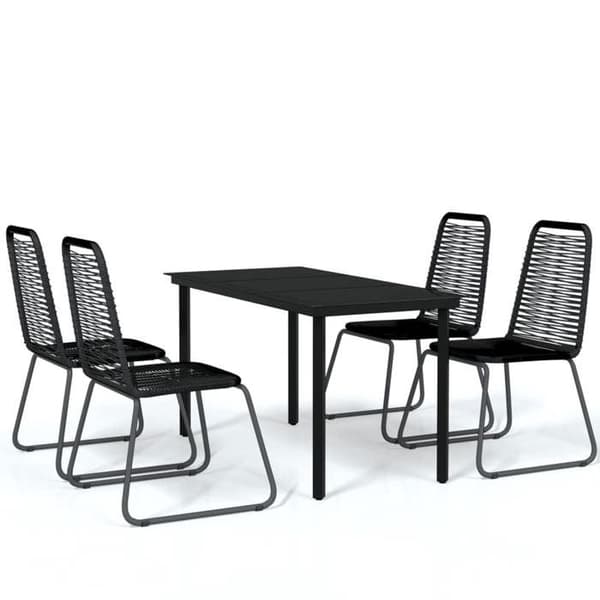 Maison Exclusive - Have spisebordssæt 5 stk Sort