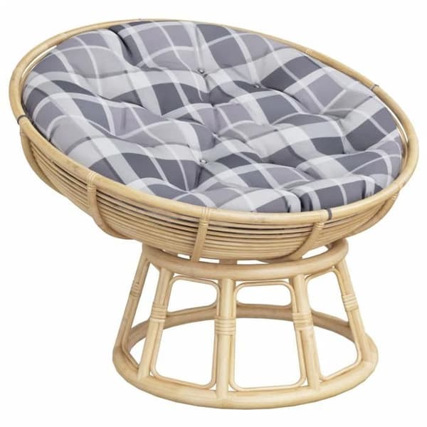 Maison Exclusive - Rund pude med grå tern Ø 100 x 11 cm oxford stof