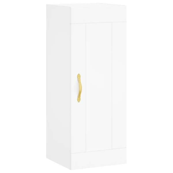Væghængt skab - EKSKLUSIV HUS - 34,5x34x90 cm - Hvid - 3 døre - Ingeniørtræ Vit