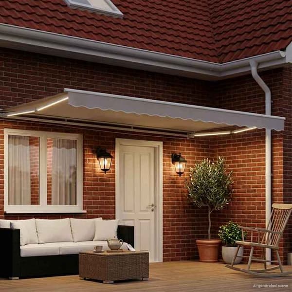 Afdækning - EKSKLUSIV HUS - 4 × 3 m - Aluminium - Solcelle-LED - Semi-kasse - Manuel Vit