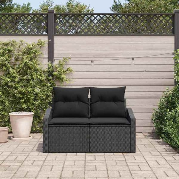 Maison Exclusive - Trädgårdsoffa med kudde 123 x 62 x 69 cm polyrotin