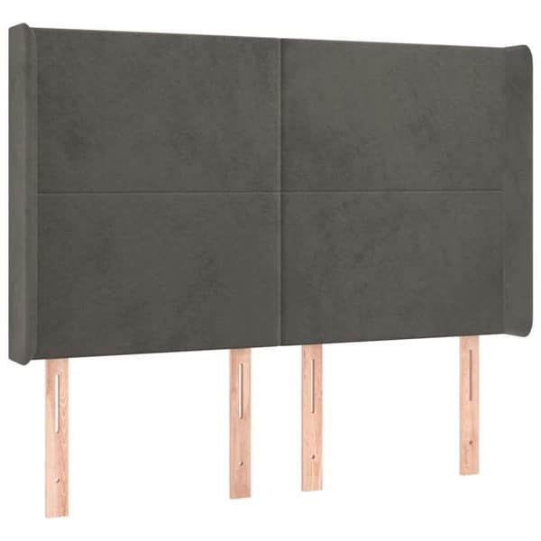 Maison Exclusive - Päätylevy korvilla Tummanharmaa 147x16x118/128 cm Sametti mörkgrå