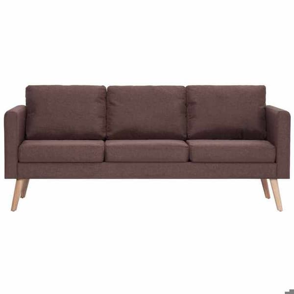 Soffa 3 platser - Maison Exclusive - Brun - Polyester tyg - Träram brun