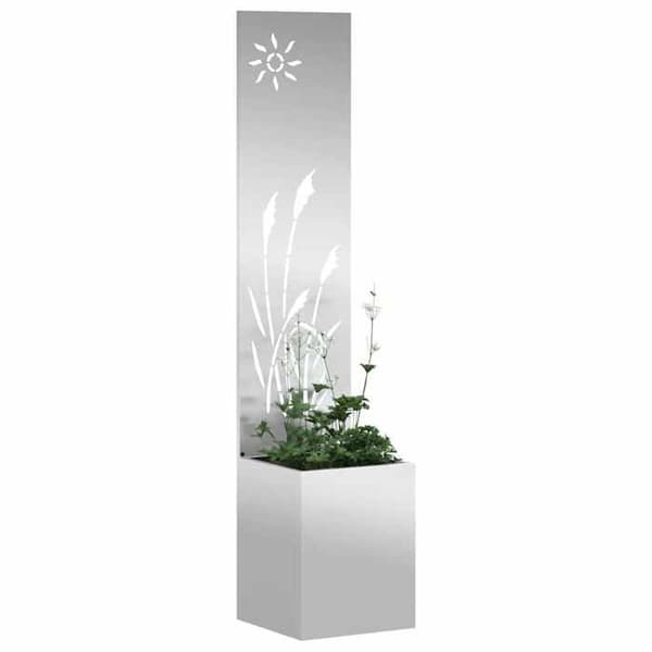 Trädgårdsskärm - EXKLUSIV HEM - 32x32x150 cm - Silverfärgad - Robust stål - Matt finish Silver