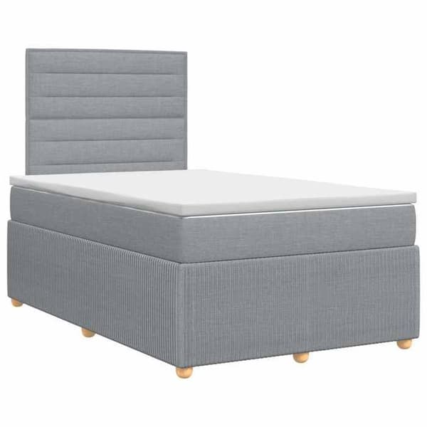 Maison Exclusive - Boxspring säng med madrass Ljusgrå 120 x 190 cm Tyg