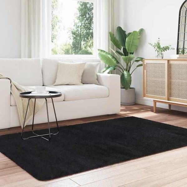 Tæppe Shaggy - MAISON EXCLUSIVE - NAVARRA - 130x200 cm - Sort - Antiskrid polyester svart