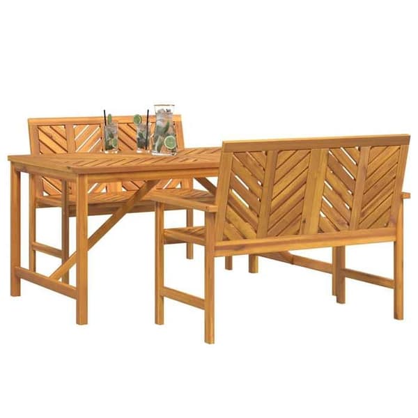 Maison Exclusive - Sæt af 3 pc. spisebord til haven Brun brun