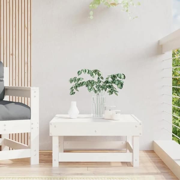 Maison Exclusive - Vit trädgårdsfotstöd i massivt furu Vit
