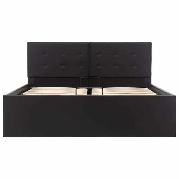 Maison Exclusive - Sengebund med hydraulisk opbevaring Sort Syntetisk læder 120x200 cm Svart