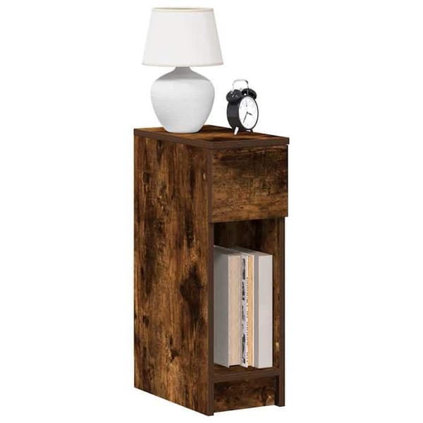 Maison Exclusive - Sängbord med låda 2 st rökt ek 20x36x60 cm