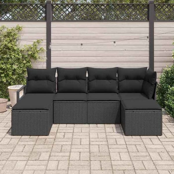Maison Exclusive - Sæt af 6 sofaer i sort polyrotin