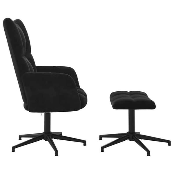 Maison Exclusive - Afslapningsstol med skammel Sort Velour