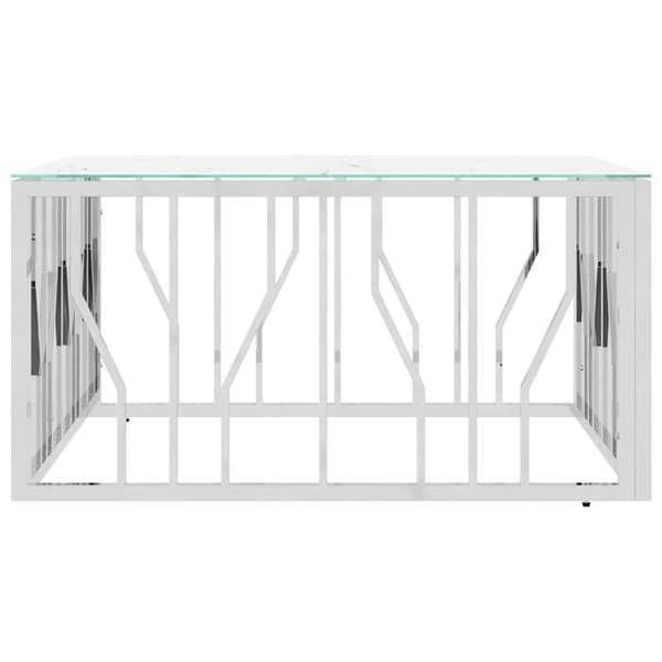 Maison Exclusive - Silverfärgad soffbord 80x80x40 cm i rostfritt stål och glas Silver